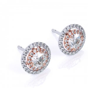 1.40 Carat Double Halo Diamond Earrings